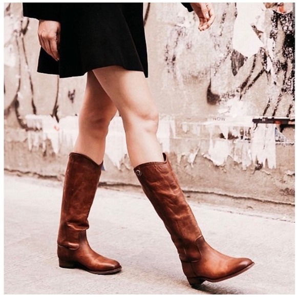 FRYE Melissa Button Cognac Boots Women's Size 9B - Picture 2 of 12